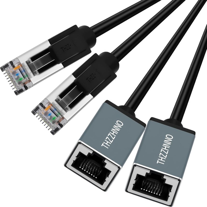 Cat6 Ethernet Extension Cables 0.5M Pack of 2 RJ45 Male to Female 1000Mbps Gigabit LAN Adapter Cable for MC,PC,Routers,Modems and Switches