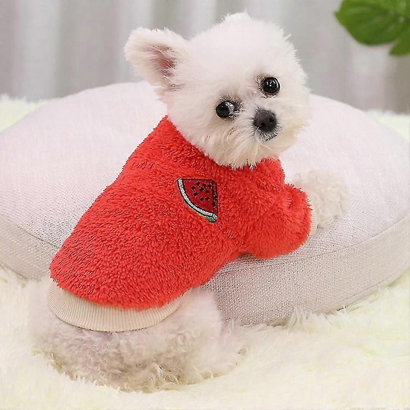 Vêtements Pour Animaux De Compagnie Puppy Dog Warm Fleece Pull Pull Manteau Petit Yorkie Chihuahua Chat-Rouge-M