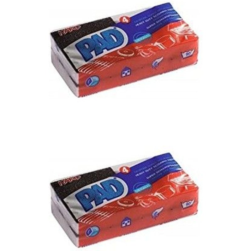 PAD Lot de 2 Boites de 4 Pads Tampon éponge Super récurant Hard