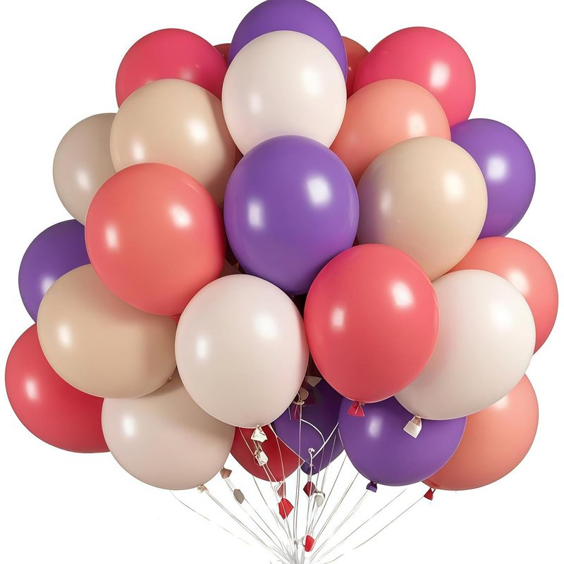 Cauc-60 Stück Luftballons Rosa Lila, 12 Zoll Helium Ballon