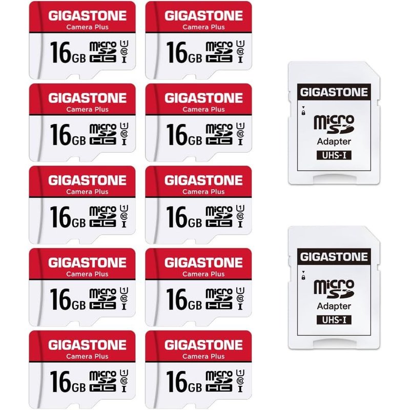 Carte Mémoire 16 Go Lot De 10 Cartes, Caméra Plus Série, Vitesse Allant Jusqu'à 85 Mo/S. Idéal Pour Full Hd Vidéo Gopro Caméra Drone U1 C10 Carte Micro Sdhc Avec Mini Étui Et Adaptateur Sd.