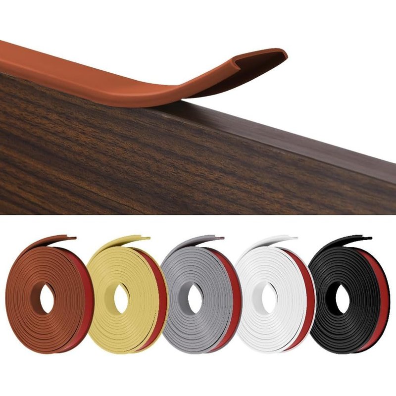 Bande de Chant en Forme de U,Coin de Table Protection Bebe Flexible en TPE,Protections Coin de Table pour Bébé avec colle autocollante pour Tables et Coins de Meubles(3 m x 12 mm,Brun)