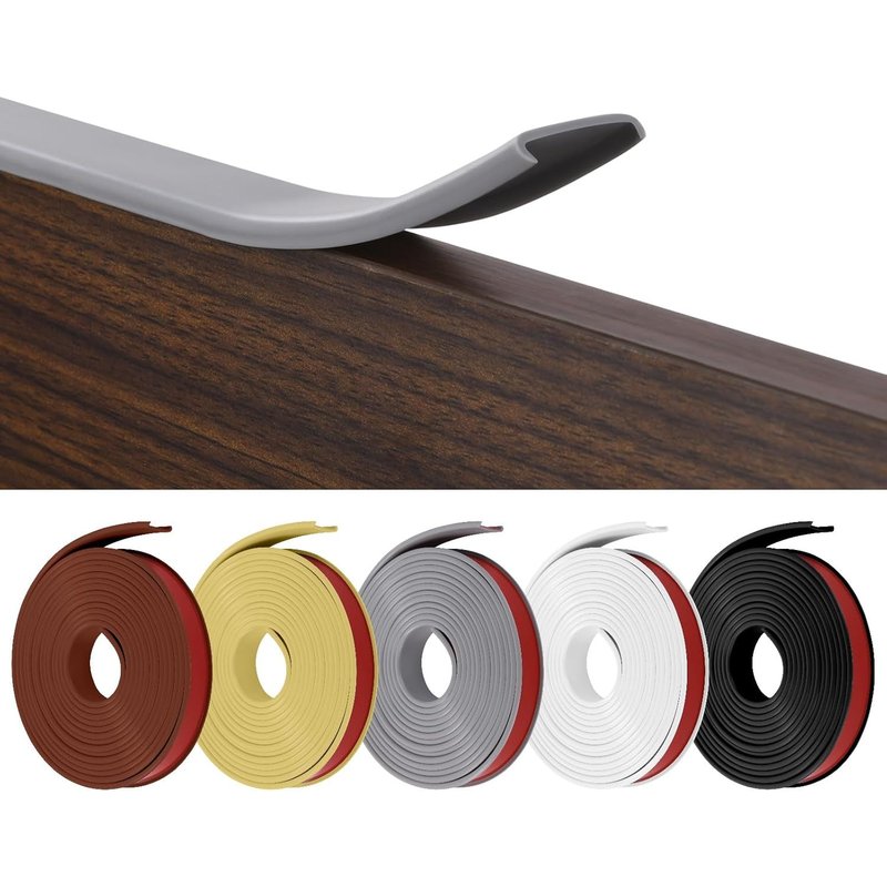 Bande de Chant en Forme de U,Coin de Table Protection Bebe Flexible en TPE,Protections Coin de Table pour Bébé avec colle autocollante pour Tables et Coins de Meubles(3 m x 16 mm,Gris)