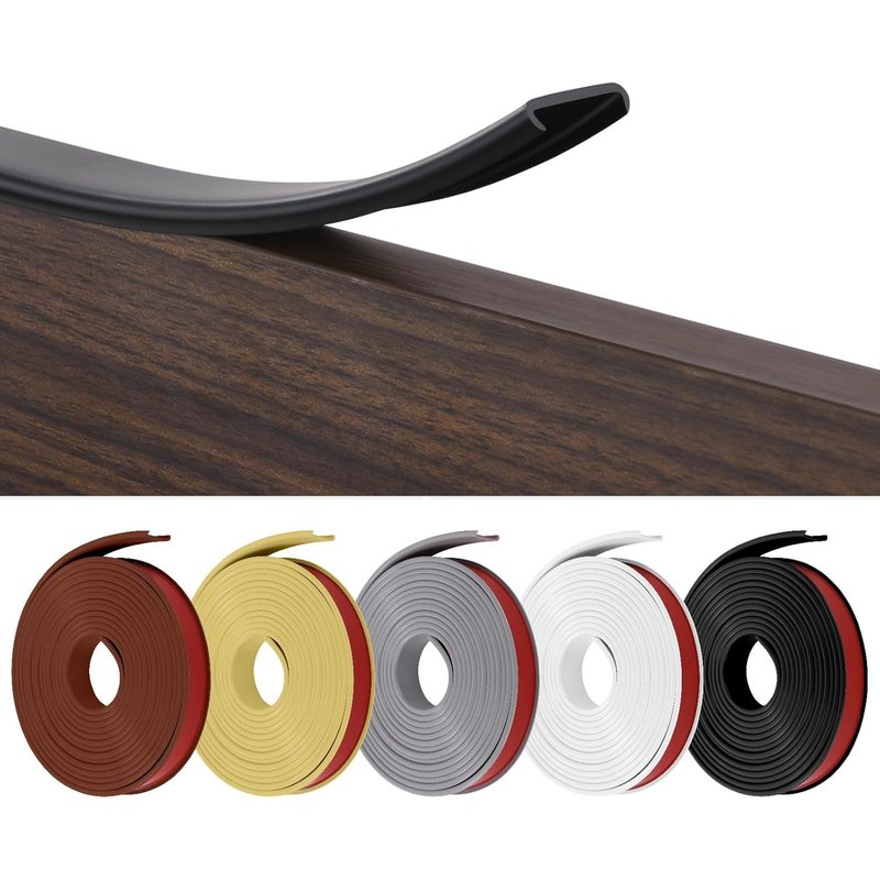 Bande de Chant en Forme de U,Coin de Table Protection Bebe Flexible en TPE,Protections Coin de Table pour Bébé avec Colle autocollante pour Tables et Coins de Meubles(3 m x 12 mm,Noir)