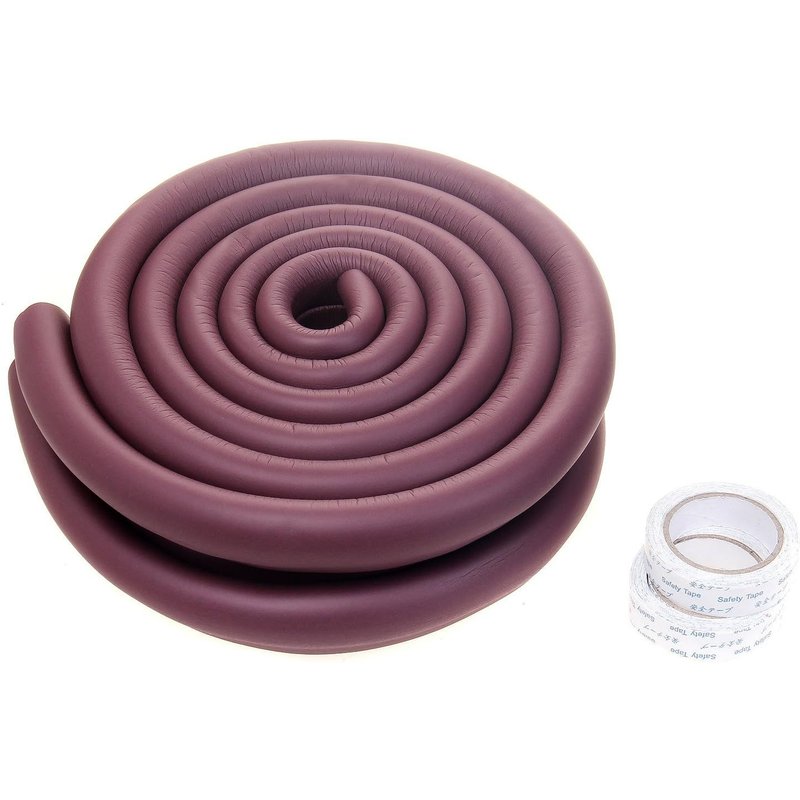 4 Mètre Anti Choc Protecteurs,U-Forme Rouleau en Mousse Protections Bords de Table en Verre,Sécurité épreuvage pour Bébé et Enfants,Suave Protections de rebords 2x2M,Marron,TKD7003 Brown