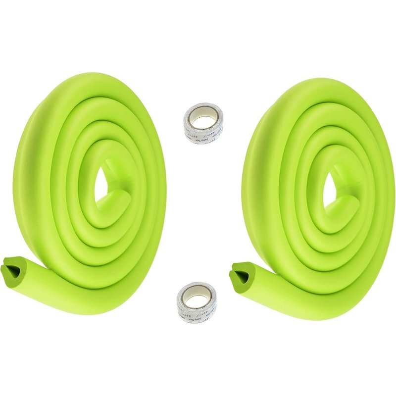 4 Mètre Anti Choc Protecteurs,U-Forme Rouleau en Mousse Protections Bords de Table en Verre,Sécurité épreuvage pour Bébé et Enfants,Suave Protections de rebords 2x2M,Vert,TKD7003 Green