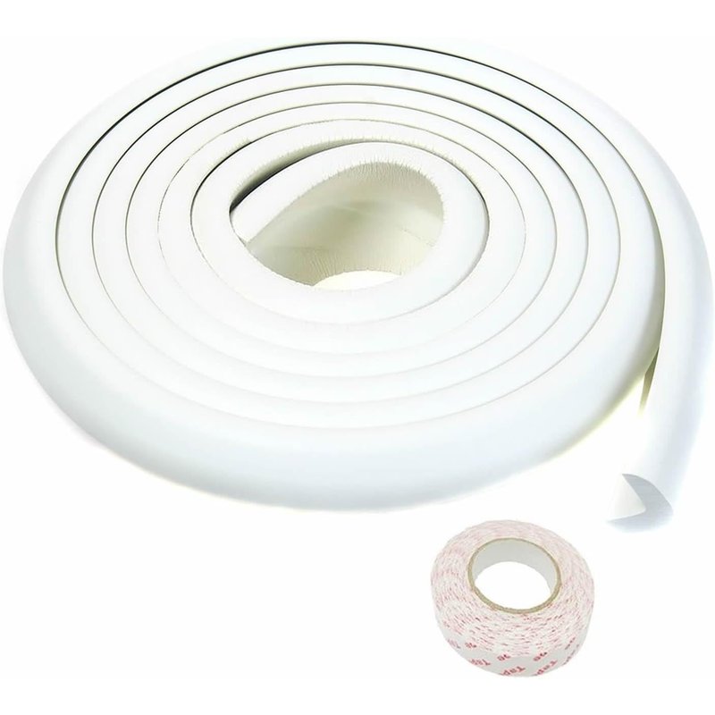 2,5 Mètre Rouleau en Mousse,L-Forme Protecteurs Bords de Table,Super Souple Anti Choc Mousse Bord Protecteur,Sécurité épreuvage pour Bébé Enfants,Protections de rebords,Off Blanc TKD7000