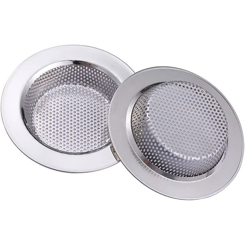 2 x Kitchen Sink Strainers Stainless Steel Metal Washbasin 7.5 cm/2.95 Inches Diameter