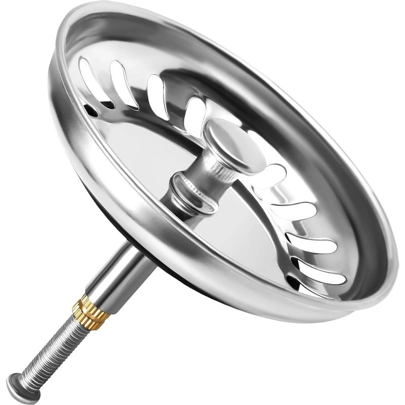 Bouchon d'évier réglable en hauteur-En acier inoxydable-Universel-Largeur : 79 mm-Argenté