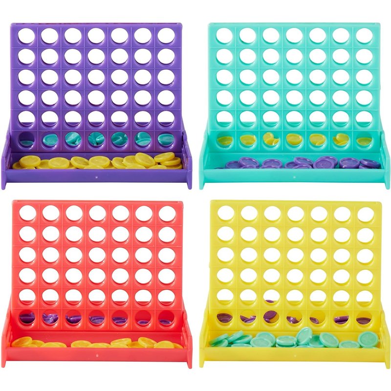 24 Mini Puissance 4 Pour Enfants, Garçons & Filles (8cm) - Petits Jeux De Société - Jouet Anniversaires, Mariages, Cadeaux Invités, Pochettes Surprises, Sacs De Bonbons, Pinata