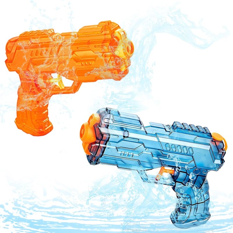 Pistolet À Eaupour Enfant, 2 Pcs Pistolet A Eau Puissant, Pistolet Aquatique Plastique Jouet Et Portée De 8 Mètres, Pistolet À Eau En Plein Air Pour Garçons Et Filles Pour Piscine Cadeau Jeu Exterieur