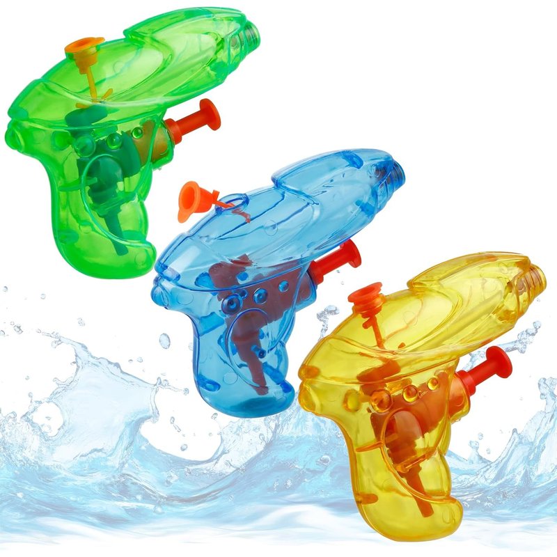 Lot De 3 Pistolets À Eau Multicolores De 8 Cm - Très Grande Portée - Petit Mini Pistolet Pulvérisateur - Pistolet À Eau Pour Enfants (3 Pièces - 8 Cm)