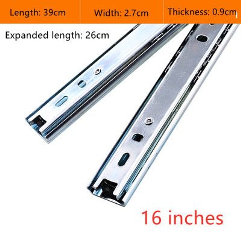 16 Pouces - Meltrack-Guide Pour Clavier D'ordinateur De Bureau, Avec Deux Glissières, Boule Muette, Rail À 2 Sections, Largeur 27mm