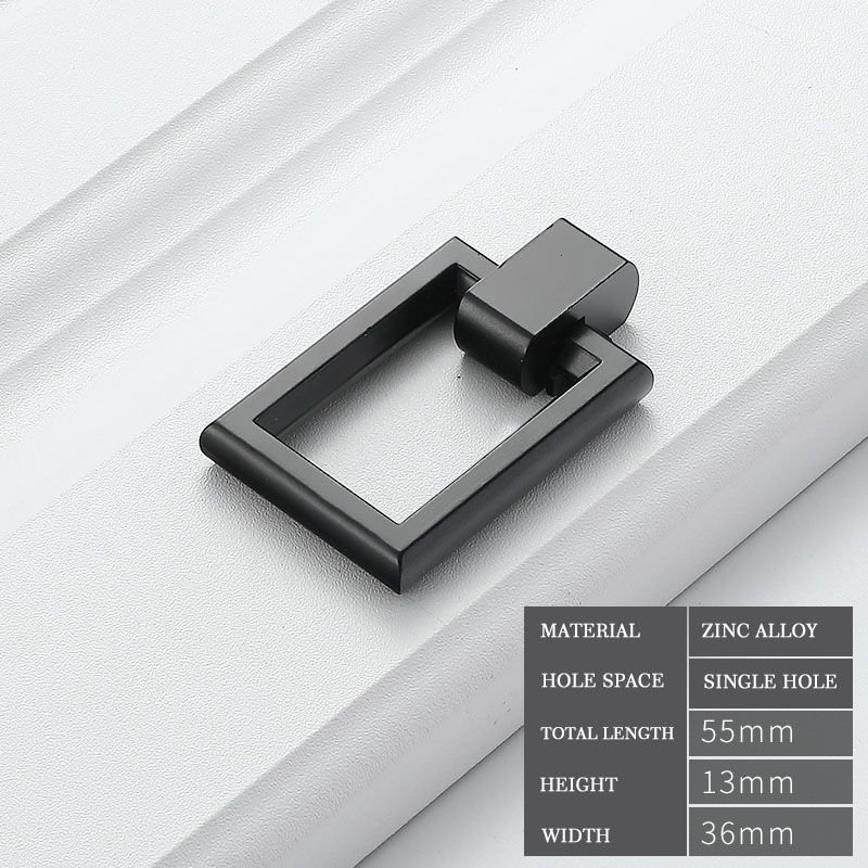 A04186 - Placard Noir En Alliage De Zinc, Style Américain, Panneau De Cuisine, Tirettes De Porte, Boutons De Chaîne, Quincaillerie De Meubles De Mode