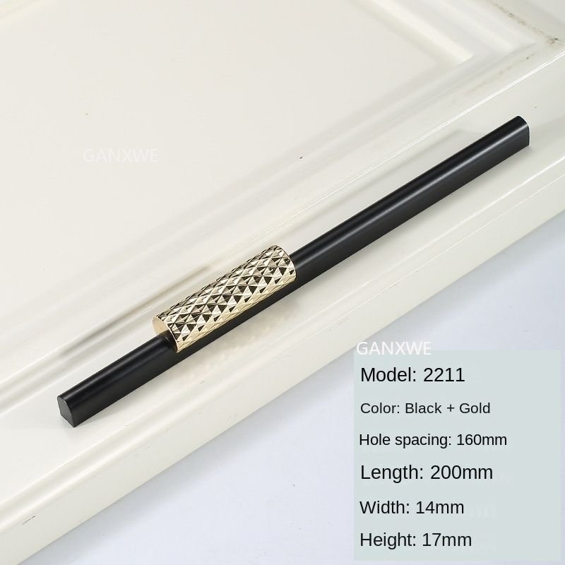 2211-160 Mm-Blackgold - Poignée De Meuble En Alliage De Zinc , Panneau Chi De Cuisine, Poignée De Meuble Américaine, Bouton De Porte Foy