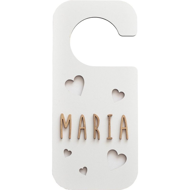 Accroche-Porte Personnalisable - Coeurs Blanc