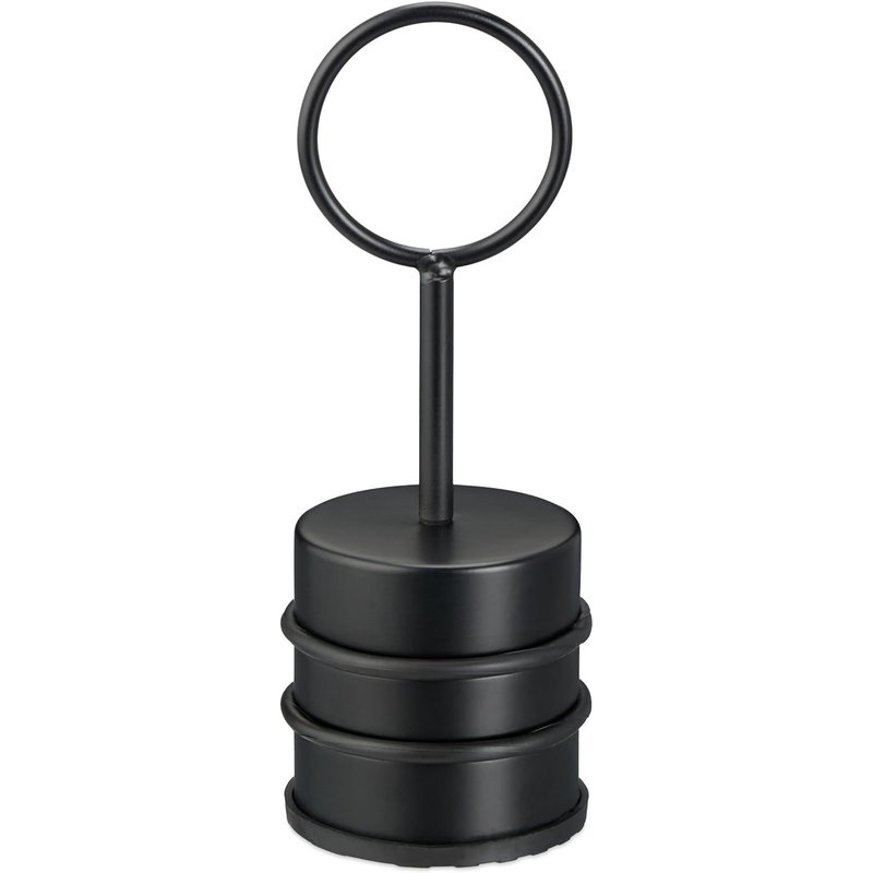 RUON-Butoir De Porte, Avec Poignée, Acier Inoxydable Et Caoutchouc, H X D : 20 X 7 Cm, Pour Intérieur, Noir