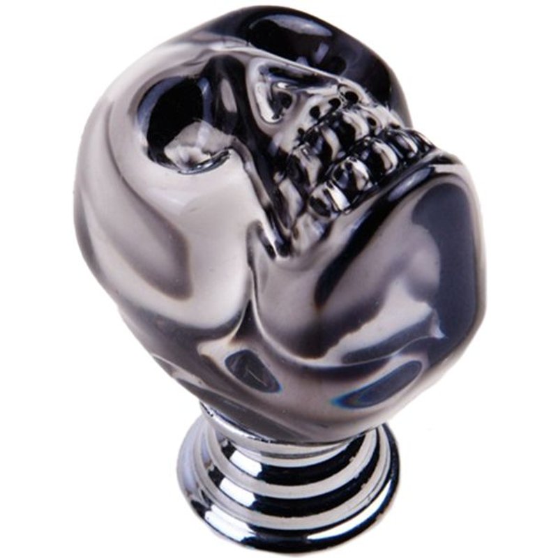 1 Packs - Noir - Poignée De Porte En Verre Cristal Transparent, Poignée De Tiroir, Poignée De Tête De Mort En Verre, Poignée Décorative Pour La Maison, La Cuisine, La Chambre À Coucher