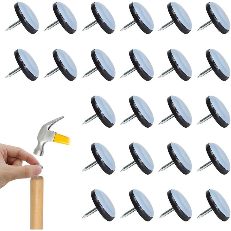 24 Pcs Teflon Chair Pads, Round Furniture Pads, Spiked Chair Pads, Protects Floors, Chairs and Tables