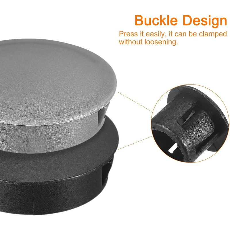 22mm (55/64"") 26pcs Recessed Type Plastic Hole Plugs Furniture Lock Plugs Panel Insert Caps, Brown