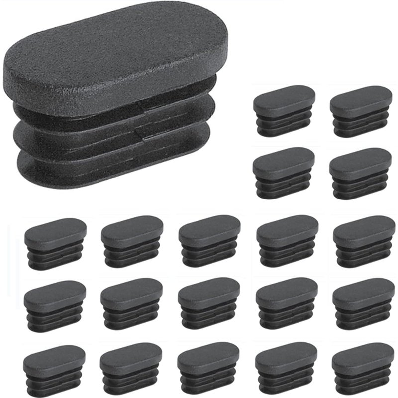 Plastic End Caps For Tubes Furniture Feet Oval End Caps For Plastic Chair Legs Oval Pipe Stopper For Furniture Feet Trampoline Cabinet Chair 20 Pieces (20 X 40 Mm)