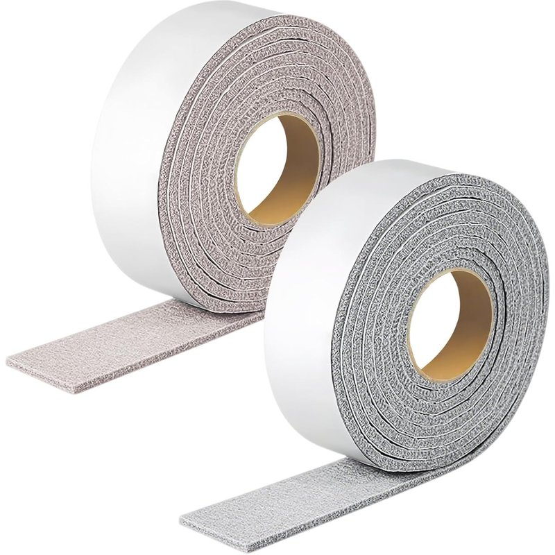 2 x Self Adhesive Felt Pads 400 cm - Self-Adhesive Strips for Window Windows, Protective Pads for Chairs and Tables - Grey and Beige