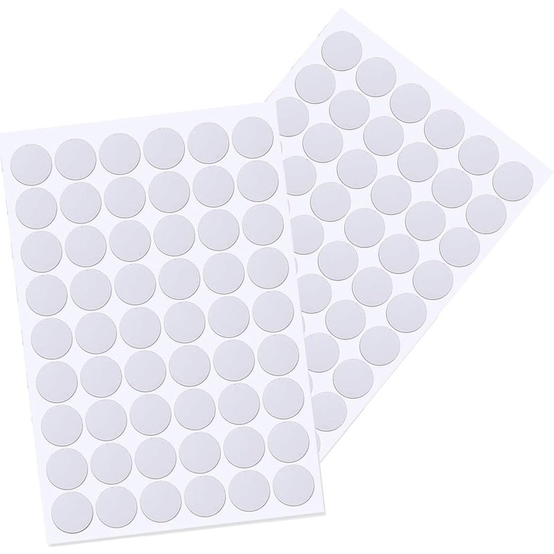 108 x Self-Adhesive Screw Covers, White, for Cabinets, Drawers, Tables, Diameter 21 mm