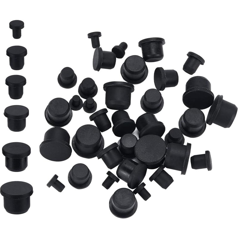 Lot De 40 Bouchons En Caoutchouc De Silicone Noir - 4/7,5/9,5/11,5/13,5 Mm - 5 Tailles - Pour Tuyaux, Meubles