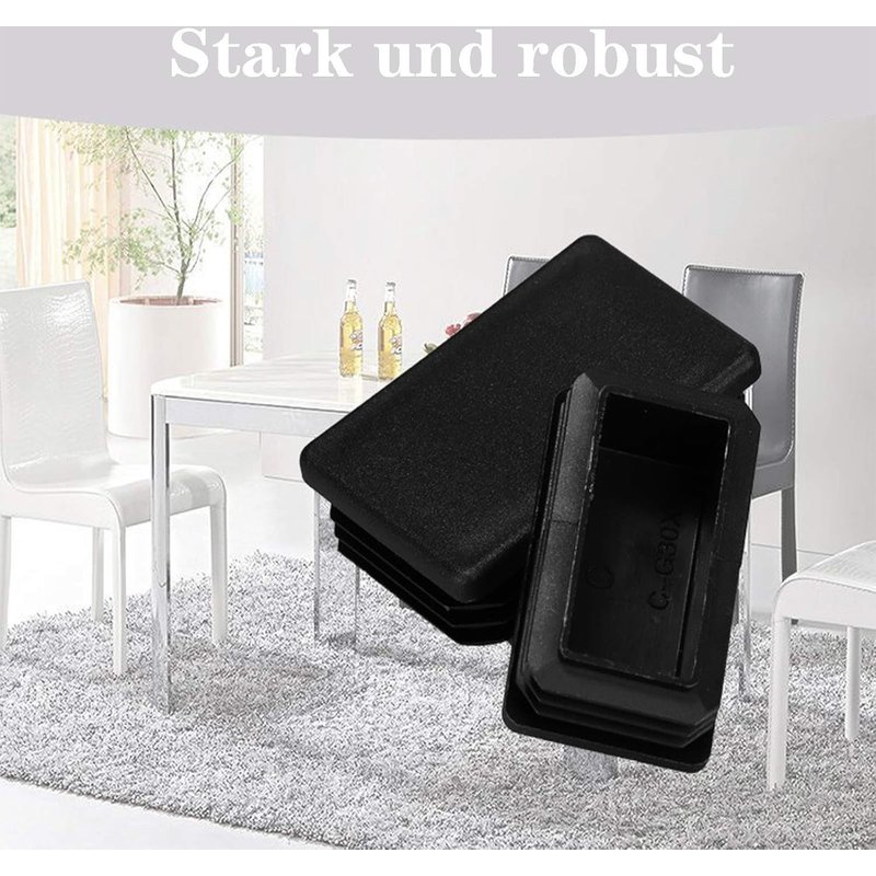 Pack of 10 Lamellar Plugs for Rectangular Tubes, 100 x 60 mm, Made of High Quality Polyethylene Plastic