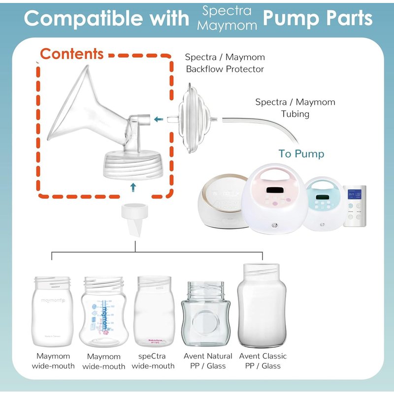 Pump Part Compatible With Spectra S1,S2 Spectra 9 Plus Breast Pump; Including Wide-Mouth Flange (One Flange-15mm Flange) Spectra Flange Non- ; No Spectra Baby Parts