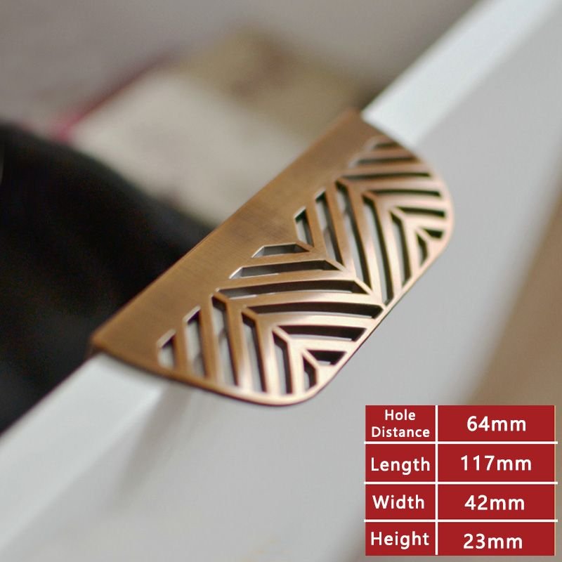 Bronze Jaune 64 Mm - Wv-Poignée Invisible 64mm Pour Meuble, Accessoire En Cuir Oral Elu Gris, Perle Dorée, 9111