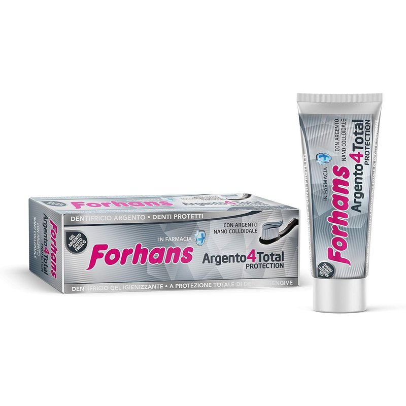 Forhans,Silver4TotalProtection Toothpaste with Colloidal Silver,Total Action,Antibacterial Toothpaste for Oral Hygiene,with Phosphate and Sodium Carbonate,75 ml