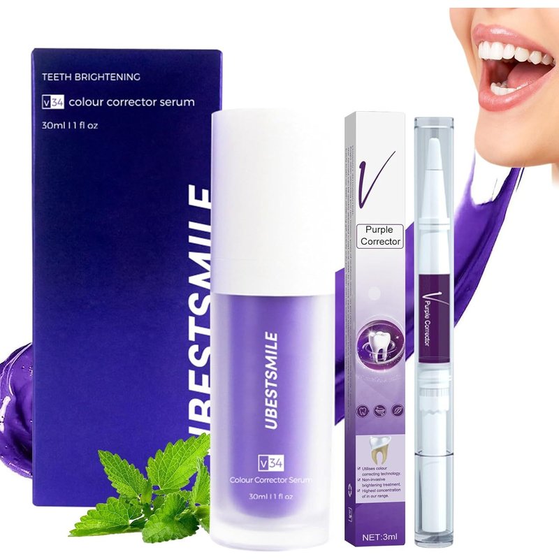1Pcs Toothpaste Whitening Purple Toothpaste Purple Whiting Pure Smile Mallow Whiter Color Corrector Serum Toothpaste Whiter For Teeth Whitening