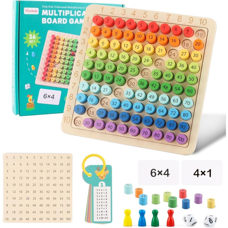 Bin Tables de Multiplication, Table Multiplication Montessori, Jeux de Plateau Table de Multiplication en Bois Montessori, Montessori Multiplication pour 3 Ans Apprendre Ă Chiffres Facilejeux