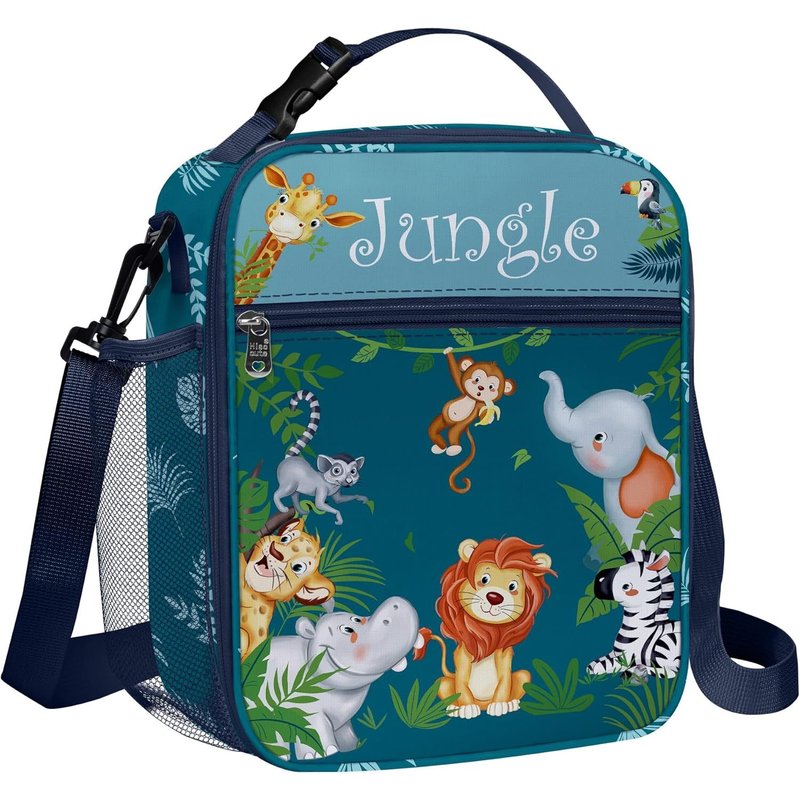 Sac Isotherme Repas Enfant Fille Garçon Vert Animaux Petit Sac À Lunch Isolé Sac Isotherme Bebe