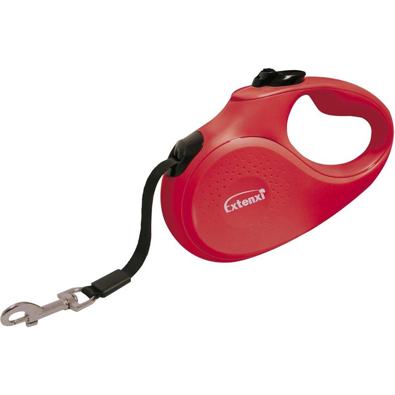 - Laisse Pour Chien Enrouleur - Laisse Rétractable Pour Chien Rouge Jusqu'à 15 Kg - Longueur 5 M, Taille S, Poignée Ergonomique Et Sécurisée