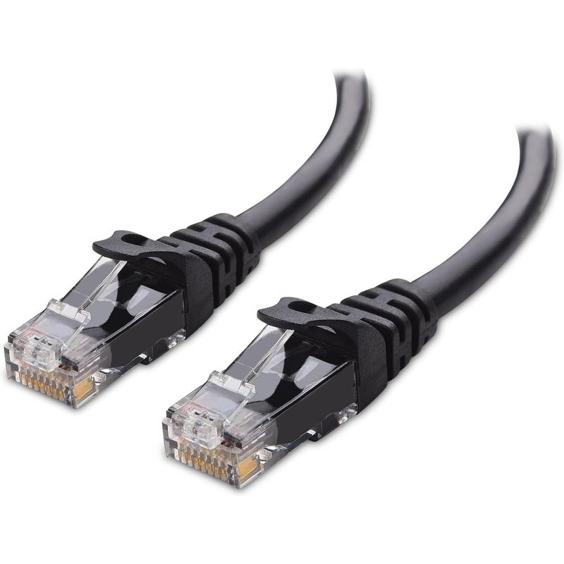 10 Gbit/S Câble Ethernet Court Cat6 Snagless 3M (Câble Rj45, Câble Internet Cat 6) En Noir, 3 Mètres