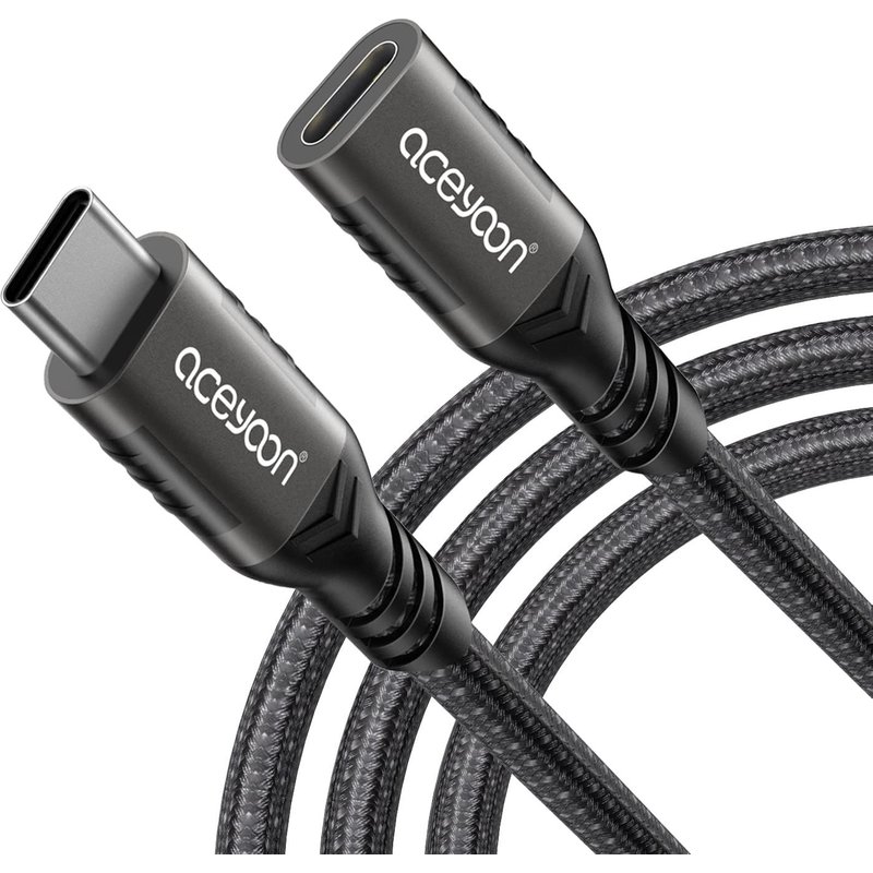 240W Rallonge Usb C, Usb Type C 3.2 Gen 2 20Gbps Cable Extension Usb C Pd 3.0 & Qc 3.0 Cable Type C Mâle À Femelle 4K@60Hz Nylon Tressé Compatible Avec Macbook Pro Galaxy S24 S23 S22 (1M)