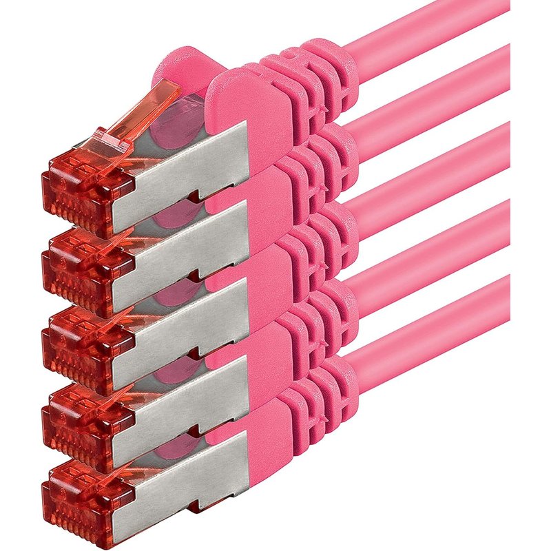5X 0,5M - Câble Patch Câble Réseau Cat 6 Cat6 Rj45 Sftp - Magenta