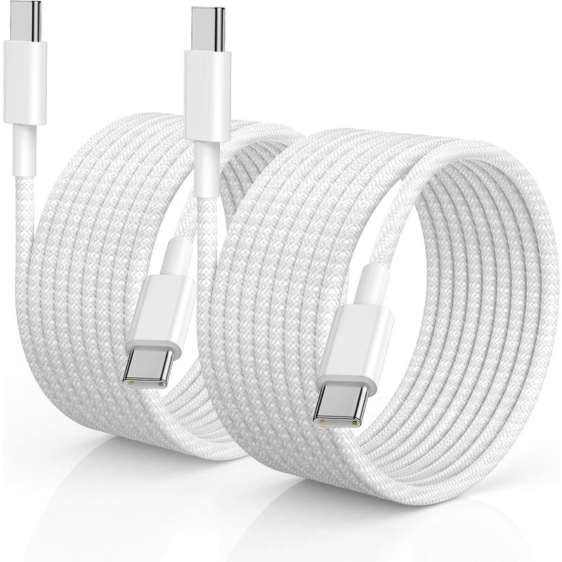 Câble De Charge Usb¿C 60 W (1 M) ¿¿¿¿¿¿¿, Usb C Lot De Câble Usb C Nylon Tressé Câble Type C Charge Rapide Pour Iphone 16/15/15 Pro/15 Pro Max, Macbook, Ipad Pro/Mini, Samsung S23/S22, (1M+1M)