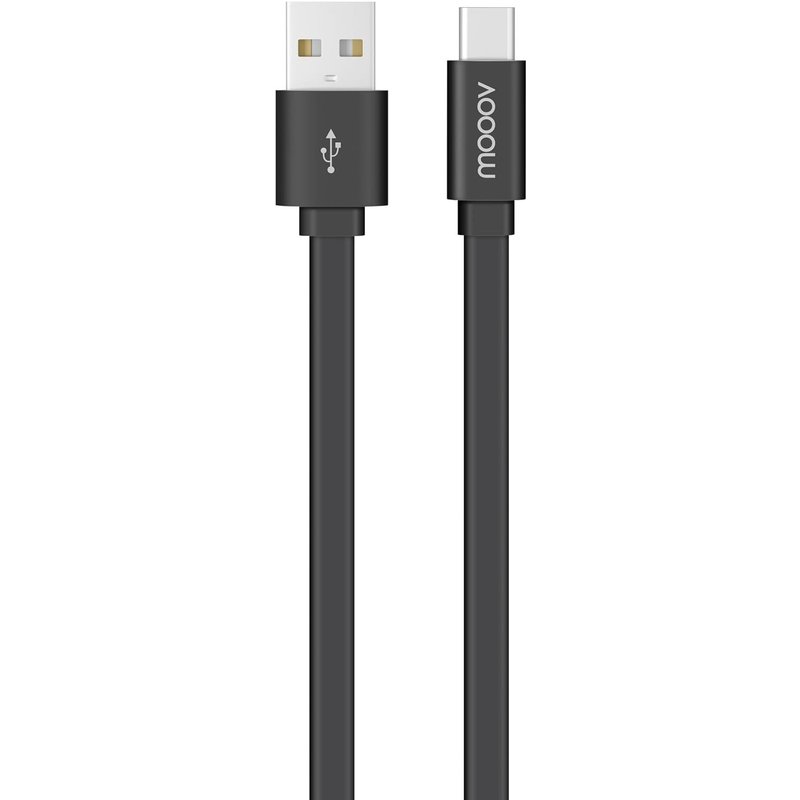 Mooov 732057 Câble Usb-A/Usb-C Plat Data Et Charge Noir 1 M