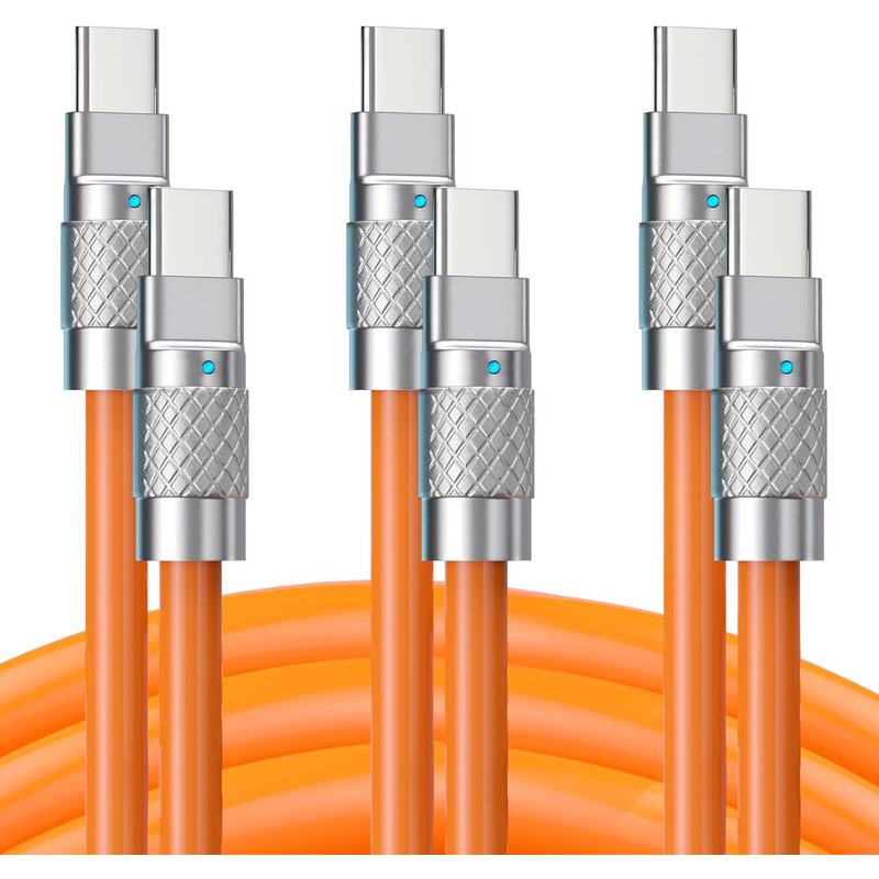 Tsumocharge Lot De 3 Câbles De Charge Rapide 100 W U2013 Silicone Incassable Robuste, Prend En Charge Le Transfert De Données De Type C Vers Type C, Organiseur De Cordon Inclus, Usb C Vers Usbc, 2