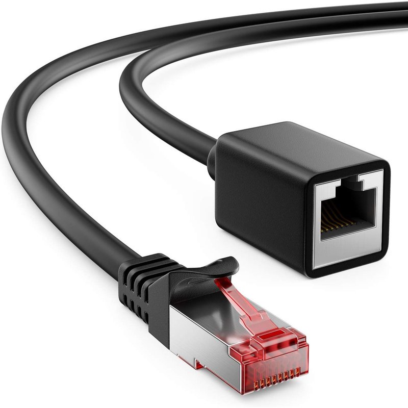 2M Cat6 Câble De Raccordement Extension Pour Ethernet Lan Câble Réseau Câble Internet - Rj45 Mâle À Rj45 Femelle S/Ftp Pimf 250 Mhz Cuivre - Noir