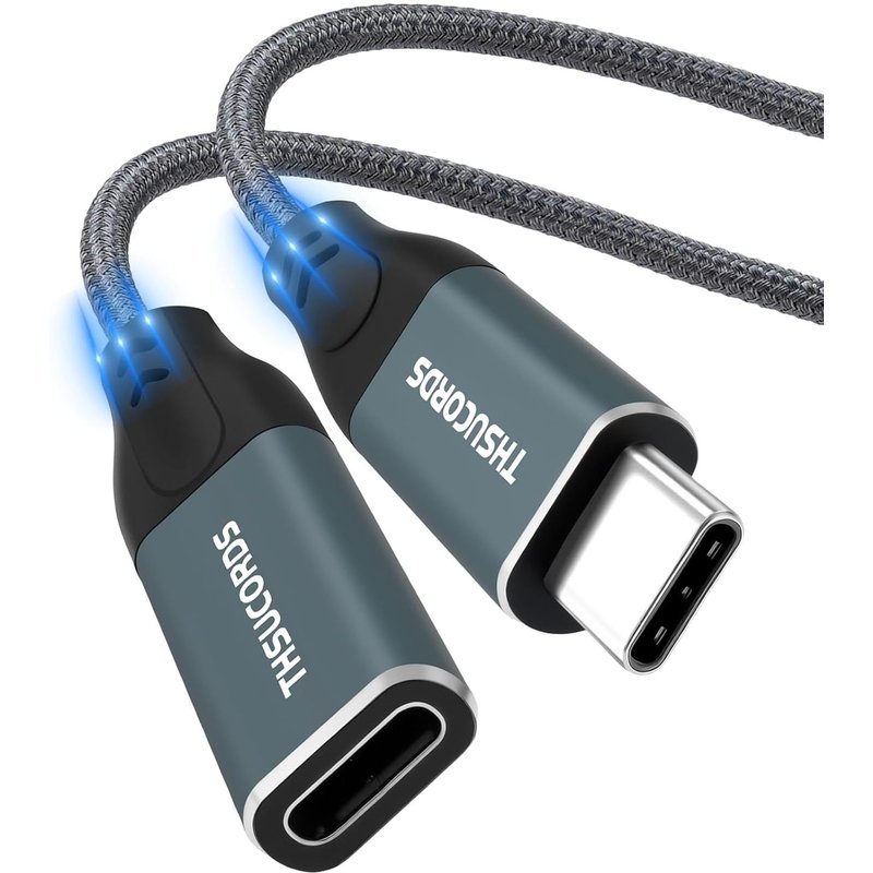 Câble D'Extension Usb C 0,3M, Usb Type C 3.2 10 Gbit/S 100 W Mâle Vers Femelle Pour Macbook Pro/Air, Téléphone, Tablette, Etc