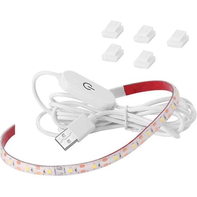 Sewing Machine Strip Lights Usb 5v 30cm With Touch Dimmer And Adhesive Clips 18 Led Dimmable Sewing Machine Strip Lights For Sewing Machine Kitchen Cabinet Baby Beds White
