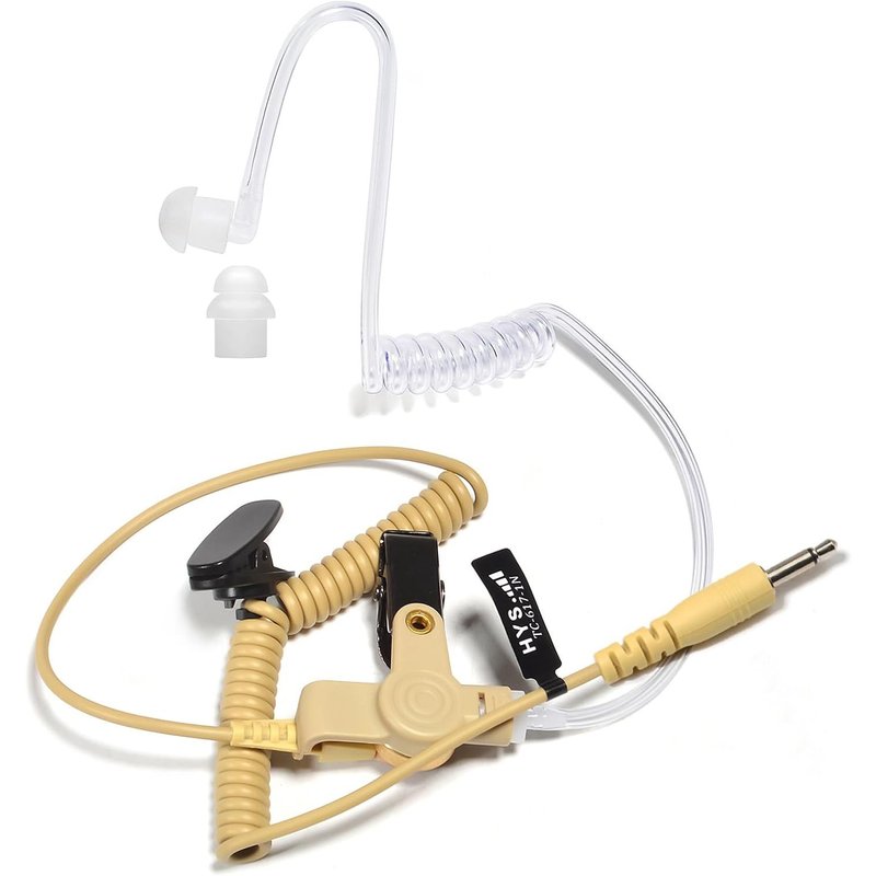 Écouteurs de Surveillance avec Tube Acoustique Transparent pour radios bidirectionnelles,émetteurs-récepteurs et micros Jack 3,5 mm (Type-3)