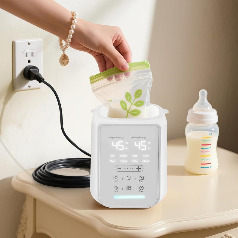 10 in 1 Bottle Warmer with Smart Thermostat and Night LightFast Heating in 2-5 Minutes,Steam Sterilization,Auto Shut-OffFor Breast Milk and Food