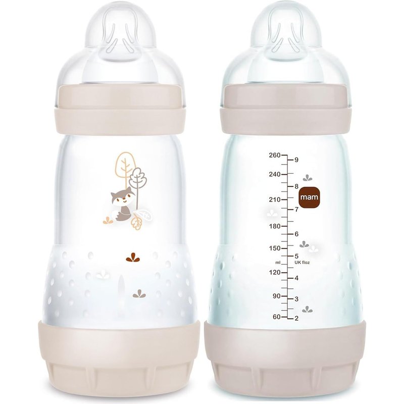 Easy Start Anti-Colic Baby Bottle,260 Ml,With Innovative Bottom Valve For Colic,With Teat Size 1,From Birth,Plain Mix