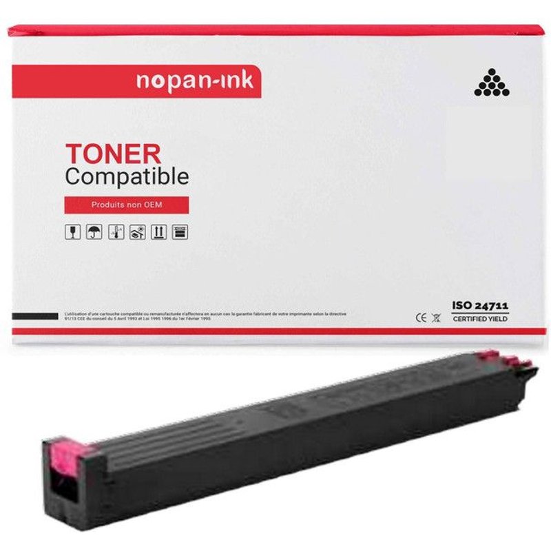 1 Toner pour SHARP MX61 MX-61 Magenta 24000 Pages avec MX 2630N, MX 2651, MX 3050N, MX 3050V, MX 3051, MX 3060N, MX 3060V, MX 3061, MX 3070N, MX 3070V, MX 3071, MX 3550N, MX 3550V, MX 3551, MX 3560N,