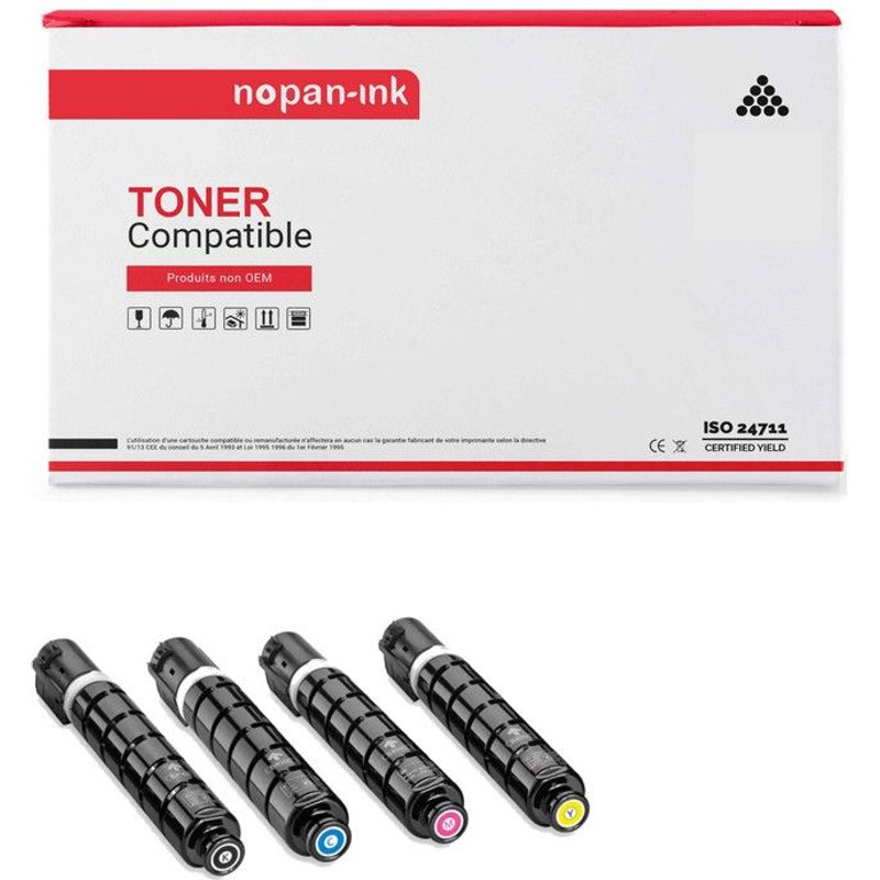 4 Toner pour CANON 8516B002 / 8517B002 / 8518B002 / 8519B002 Multi-couleurs 21500 Pages avec IR Advance C250i, IR Advance C250iF, IR Advance C255i, IR Advance C255iF, IR Advance C350i, IR Advance C350